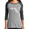 Ladies Tri-Blend 3/4 Sleeve T-Shirt Thumbnail