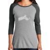 Ladies Tri-Blend 3/4 Sleeve T-Shirt Thumbnail