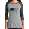 Ladies Tri-Blend 3/4 Sleeve T-Shirt Thumbnail