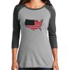 Ladies Tri-Blend 3/4 Sleeve T-Shirt Thumbnail