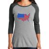 Ladies Tri-Blend 3/4 Sleeve T-Shirt Thumbnail