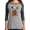 Ladies Tri-Blend 3/4 Sleeve T-Shirt Thumbnail