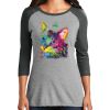 Ladies Tri-Blend 3/4 Sleeve T-Shirt Thumbnail