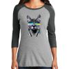 Ladies Tri-Blend 3/4 Sleeve T-Shirt Thumbnail