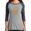 Ladies Tri-Blend 3/4 Sleeve T-Shirt Thumbnail