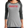 Ladies Tri-Blend 3/4 Sleeve T-Shirt Thumbnail