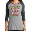 Ladies Tri-Blend 3/4 Sleeve T-Shirt Thumbnail